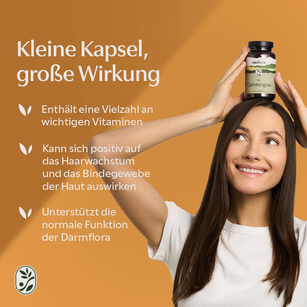 Nedura BIO Gerstengras 200 Kapseln – Bild 2