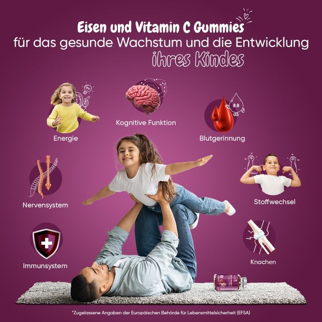 maxmedix Eisen & Vitamin C Gummibärchen für Kinder · 120 Stück – Bild 2