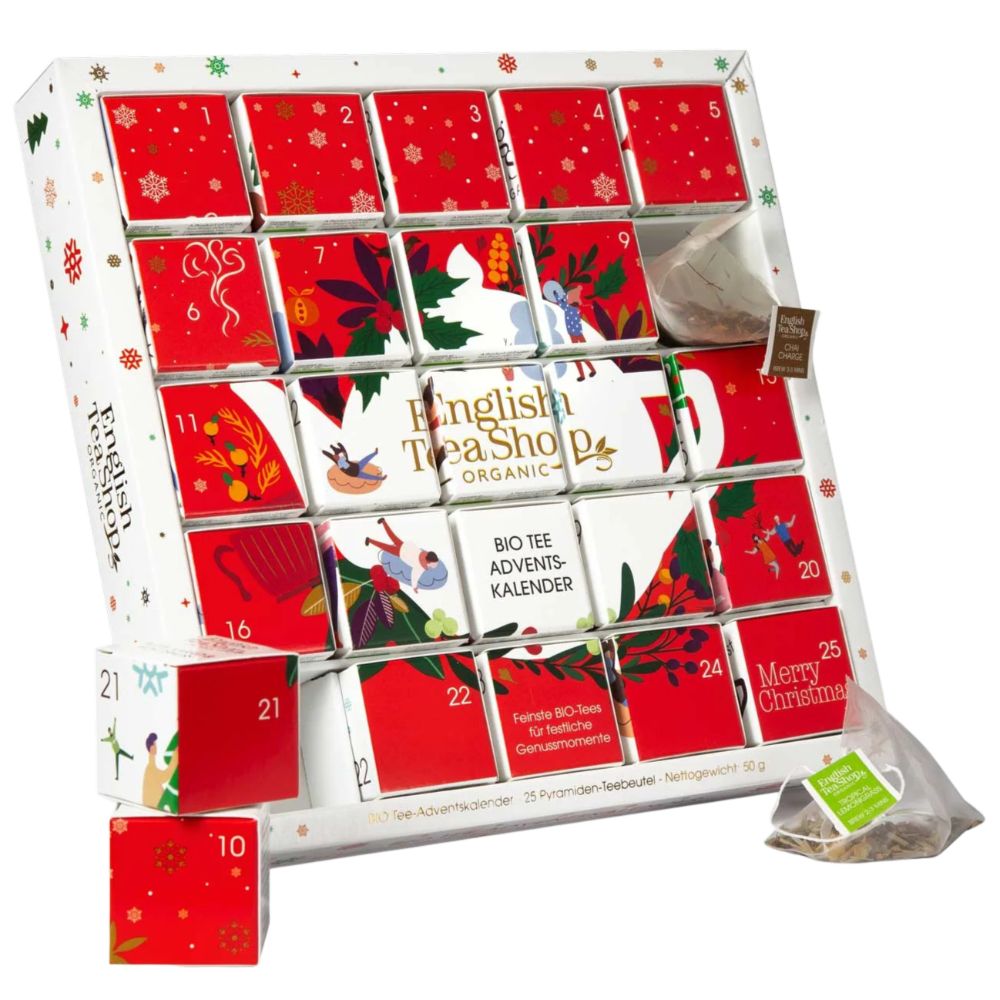 English Tea Shop Adventskalender "Red Christmas" · 25 BIO Teepyramiden