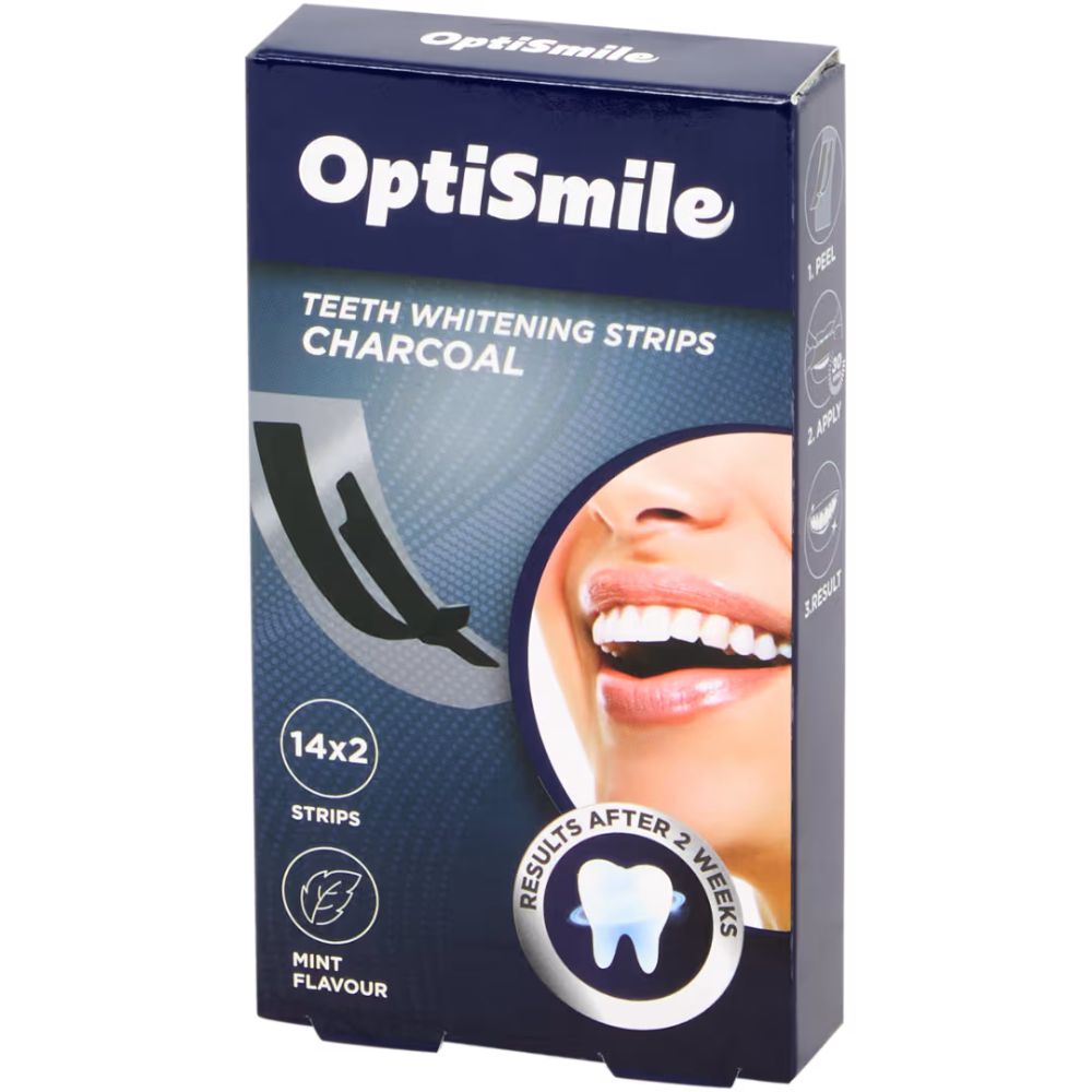 OptiSmile Aktivkohle Zahnaufhellungsstreifen · 14x2 Behandlungen