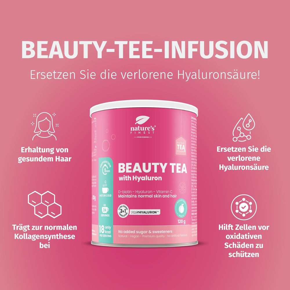 Nature's Finest Beauty Tea mit Hyaluronsäure – Bild 2