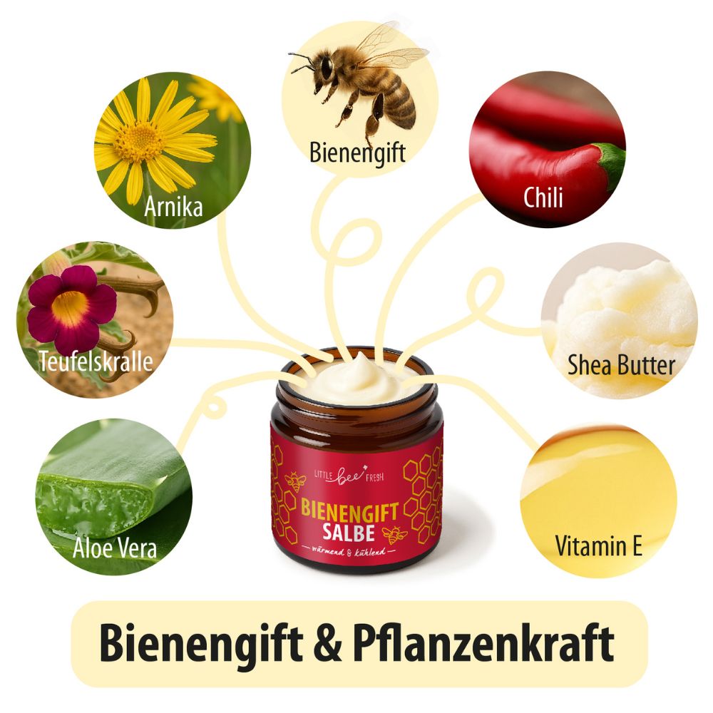 Little Bee Fresh Bienengiftsalbe wärmend & kühlend · wohltuende Pflege - 50ml – Bild 4
