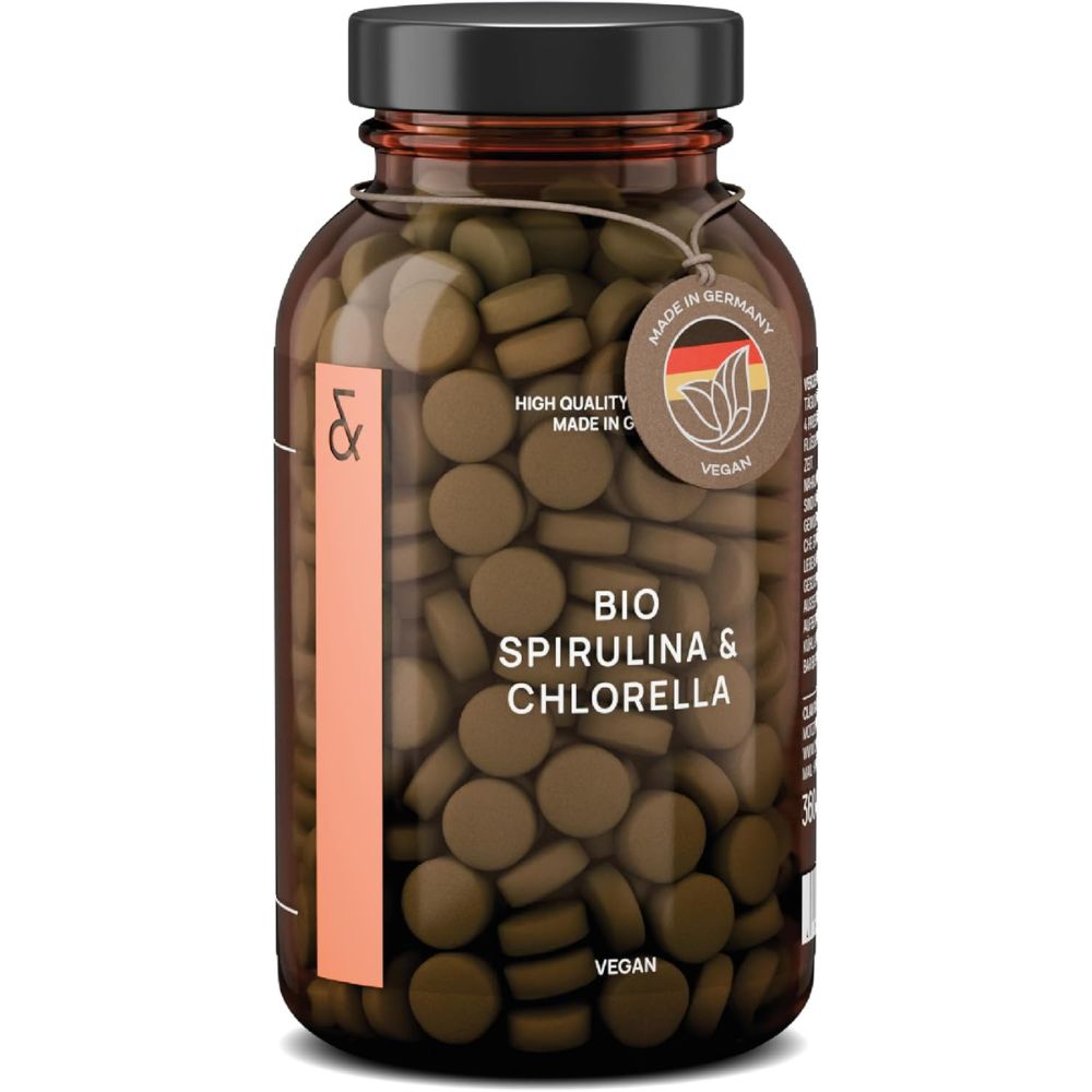 Clav Bio Spirulina & Chlorella · Premium Algen Pulver Tabletten