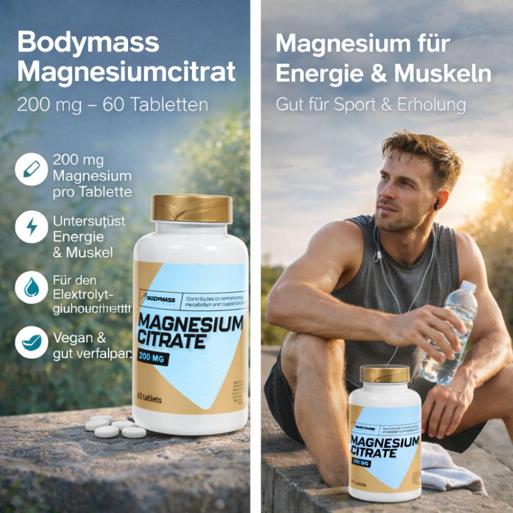Bodymass Magnesiumcitrat 200 mg · 60 Tabletten – Bild 2