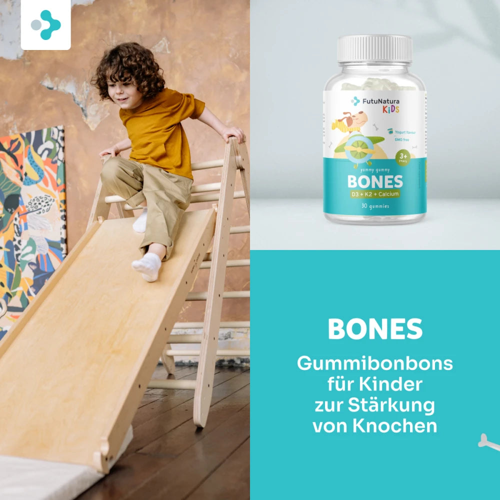 FutuNatura Bones für Kinder zur Stärkung von Knochen und Zähnen · 30 Gummibonbons – Bild 3