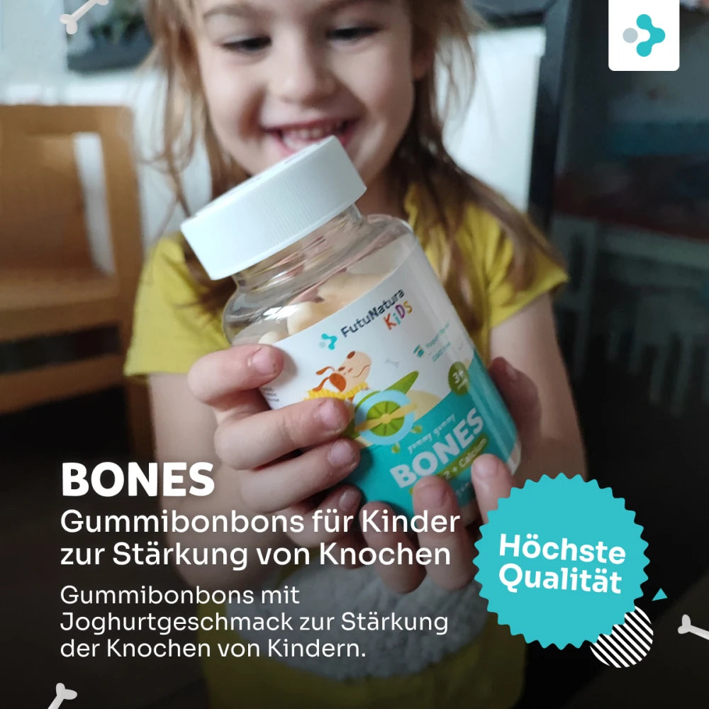 FutuNatura Bones für Kinder zur Stärkung von Knochen und Zähnen · 30 Gummibonbons – Bild 2