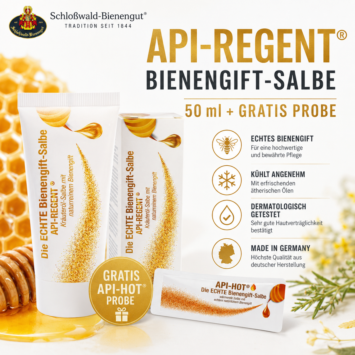 Schloßwald-Bienengut GmbH & Co. KG Schloßwald-Bienengut API-REGENT Bienengift-Salbe 50 ml + Gratis Probe