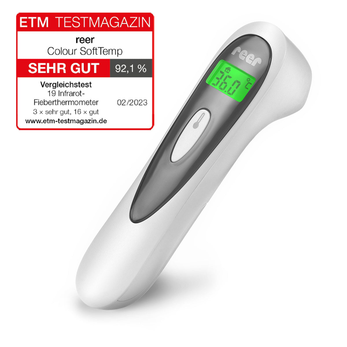 reer Colour SoftTemp 3in1 kontaktloses Infrarot-Fieber Thermometer