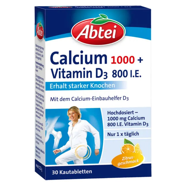 Abtei Calcium 1000 + Vitamin D3 · 30 Vital Kautabletten