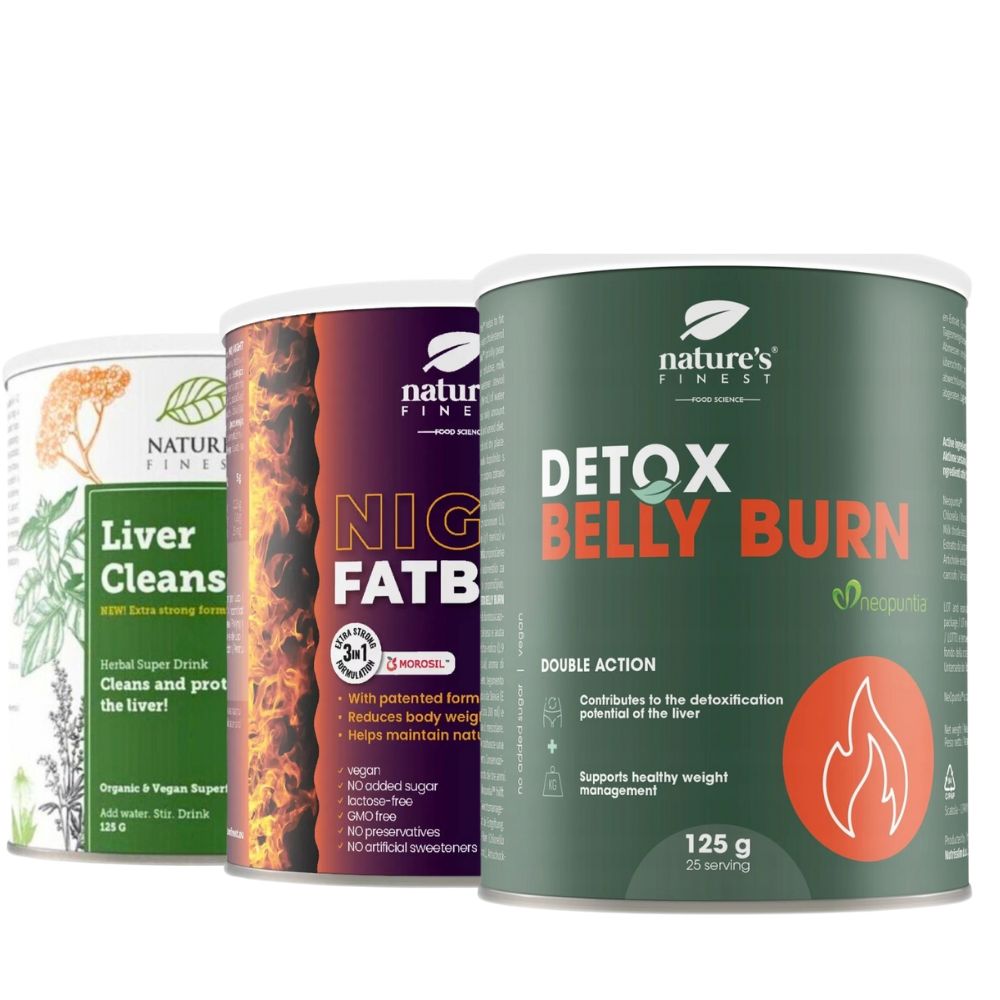 Nature's Finest Detox Fat Burn Starterset für Fettverbrennung & Entgiftung (3 Stück) · Belly- Liver · Night