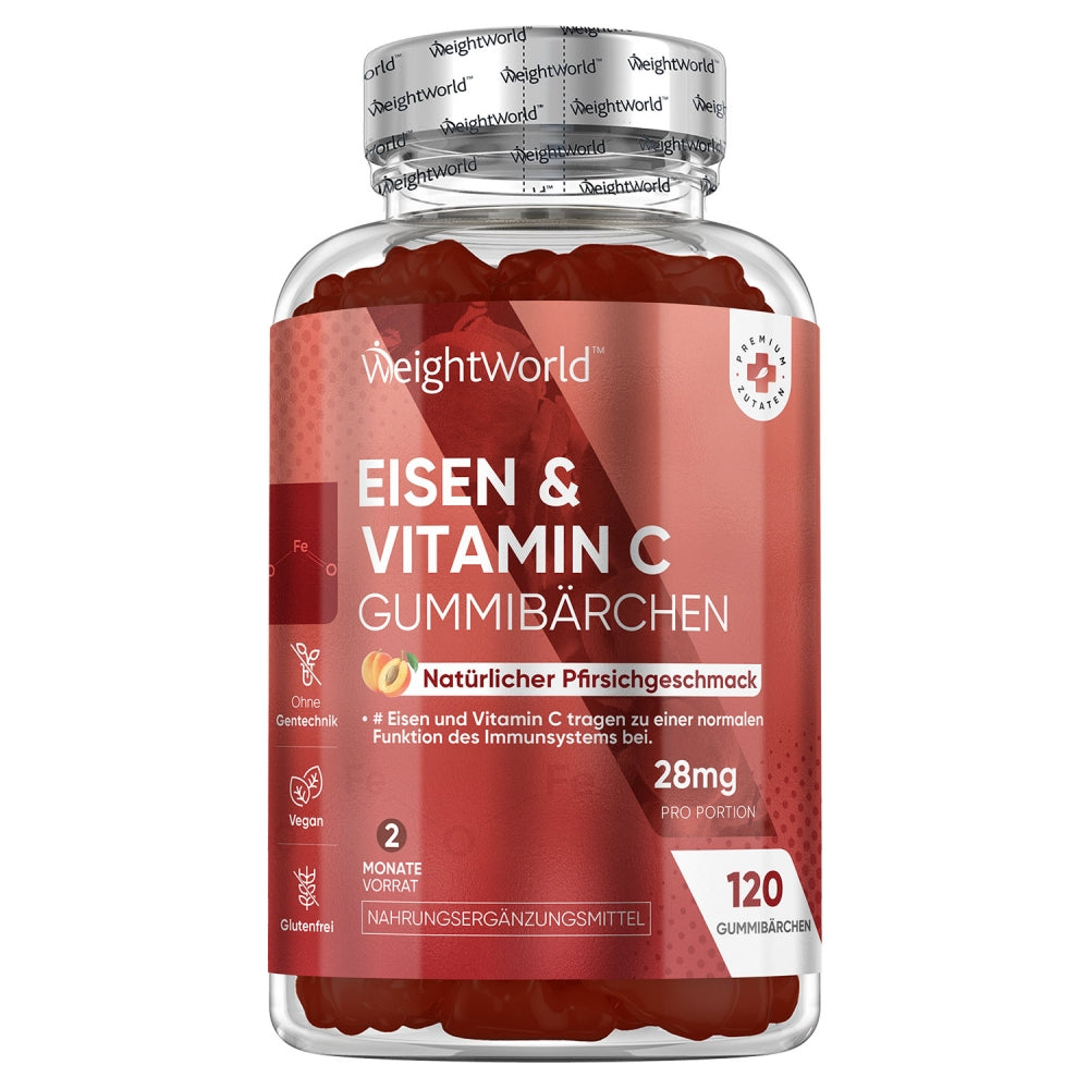 WeightWorld Eisen mit Vitamin C für mehr Energie & starke Abwehr · 120 Gummibärchen