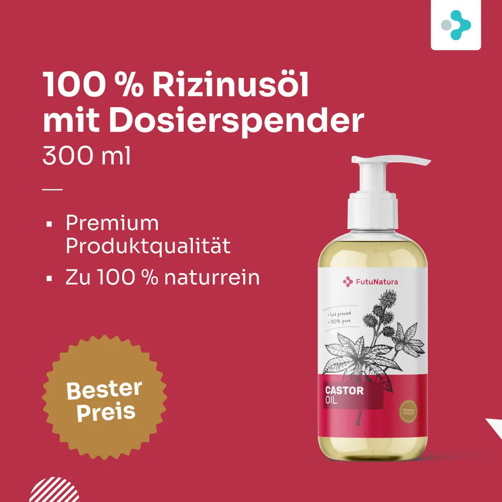 FutuNatura 100 % Rizinusöl mit Dosierspender · 300 ml – Bild 3