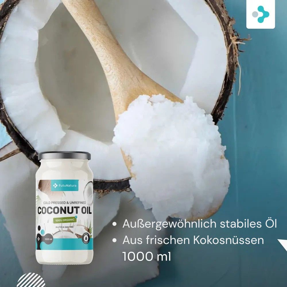 FutuNatura BIO Kokosöl · kaltgepresst & unraffiniert · 1000ml – Bild 2