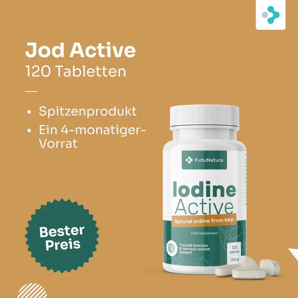 FutuNatura Jod Active · Schilddrüse und Nervensystem · 120 Tabletten – Bild 2