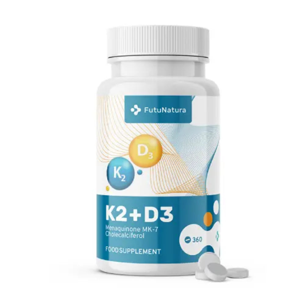 FutuNatura | Vitamin K2 + D3 für gesunde Knochen - 360 Mikrotabletten