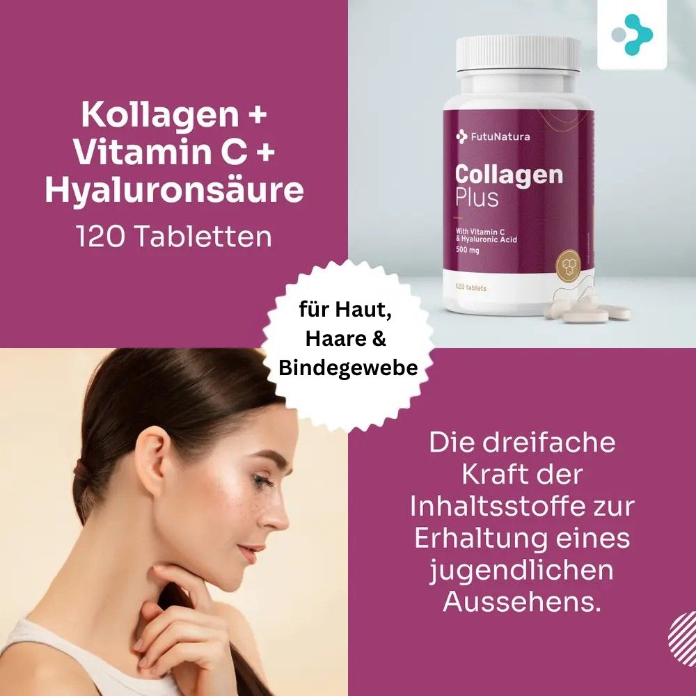 FutuNatura Kollagen + Vitamin C + Hyaluronsäure · 120 Tabletten – Bild 2