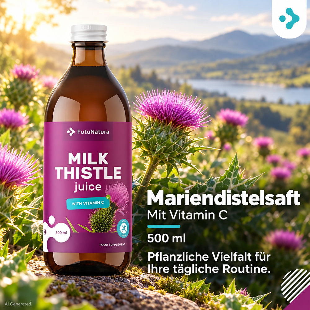 FutuNatura | Mariendistelsaft mit Vitamin C als Ergänzung bei Diäten - 500ml