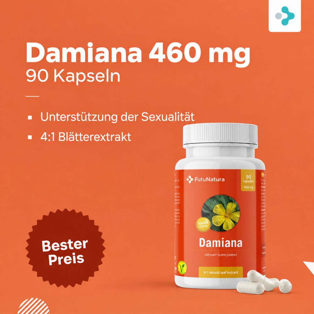FutuNatura | Damiana 460 mg - Libido und Potenz - 90 Kapseln
