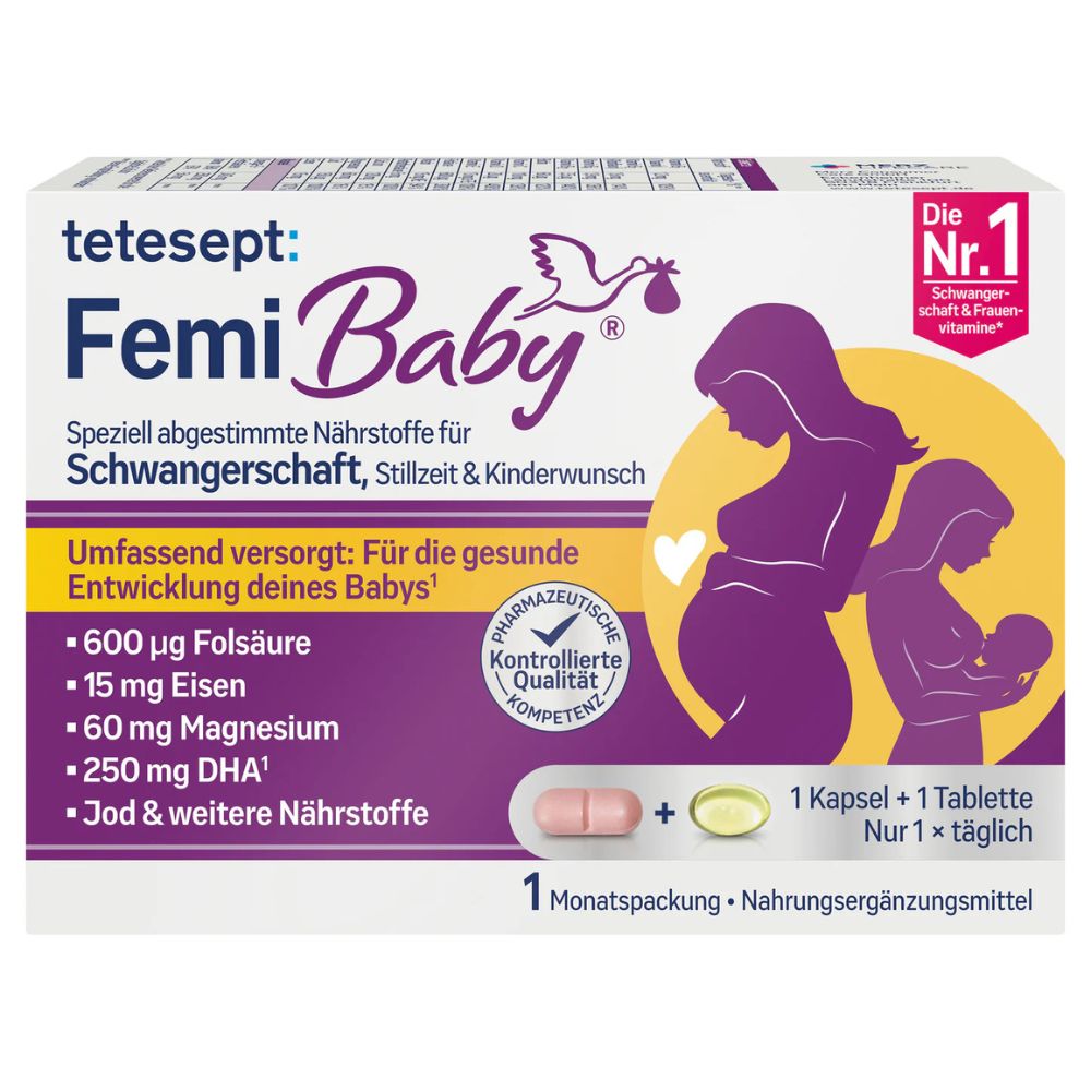 tetesept® Femi Baby für Kinderwunsch, Schwangeren und Stillenden · 1 Monatspackung