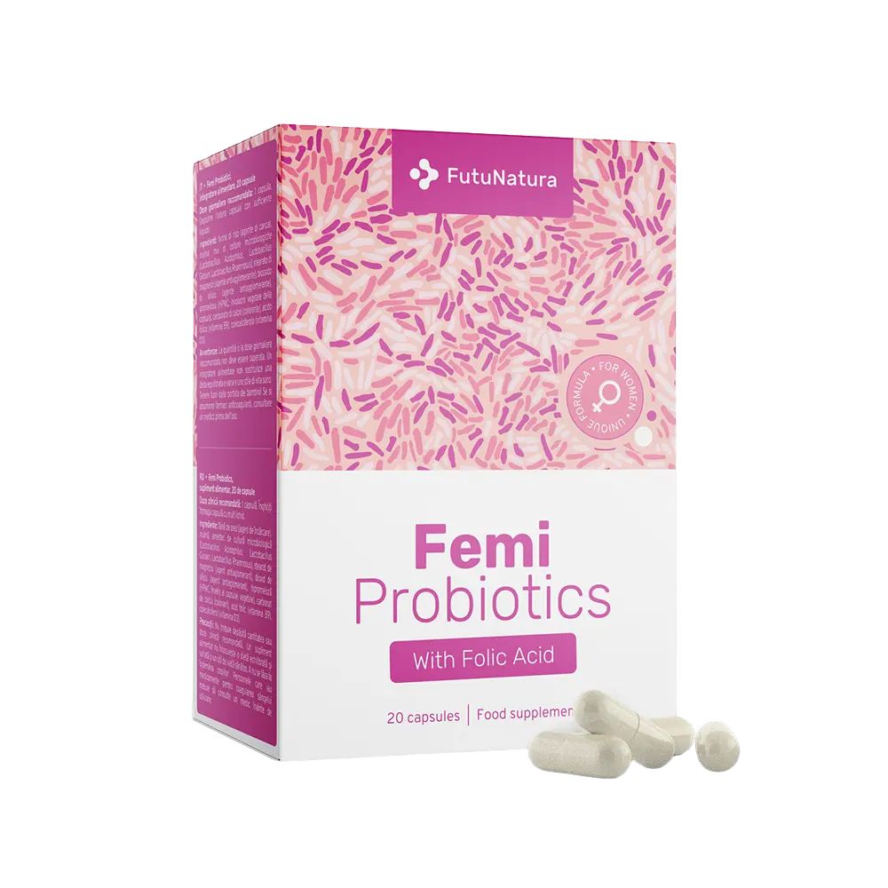 FutuNatura Femi Probiotics mit Zusatz von Vitamin B9 · Folsäure · für Frauen · 20 Kapseln