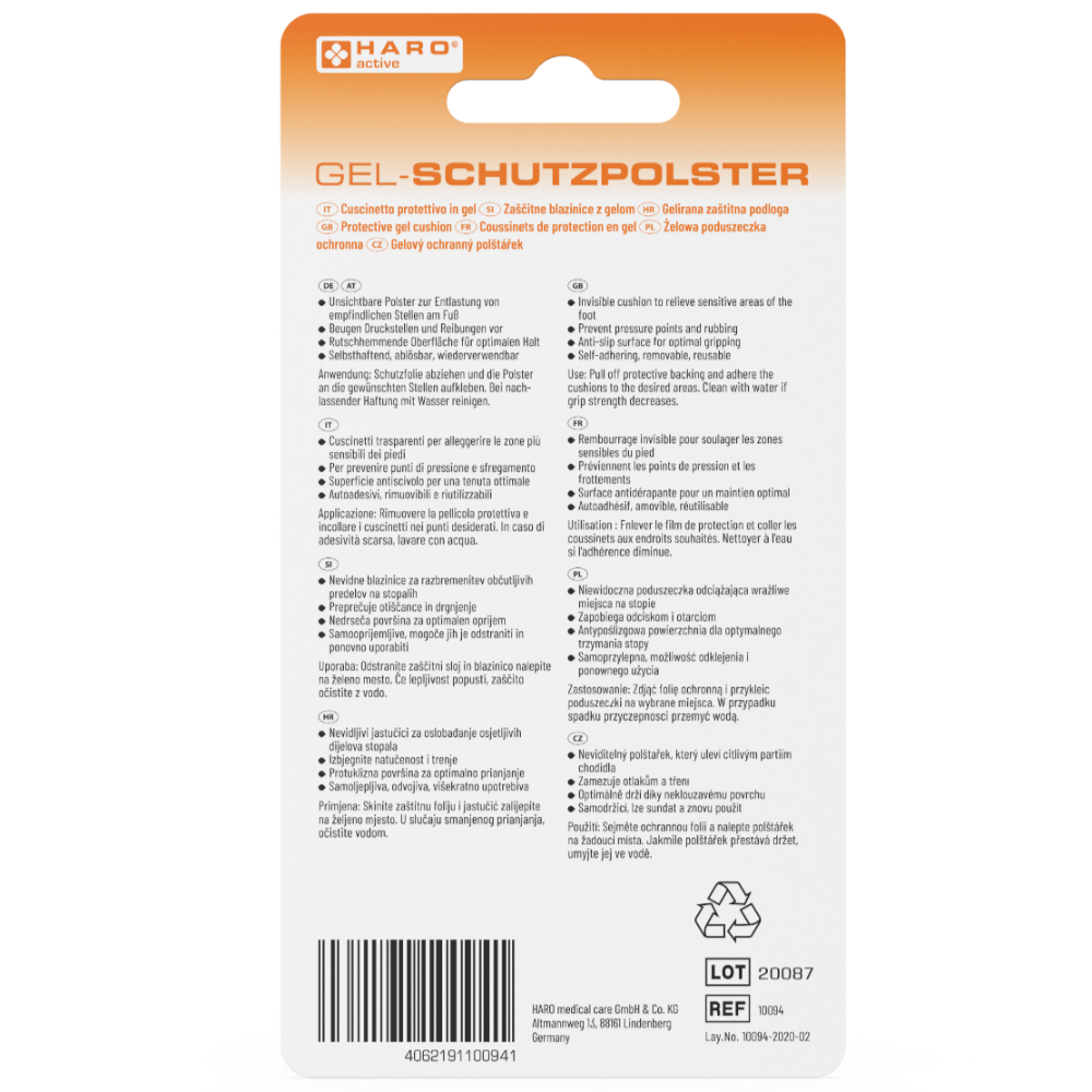 Haro Gel-Schutzpolster für Füße · 6-teilig Set – Bild 2
