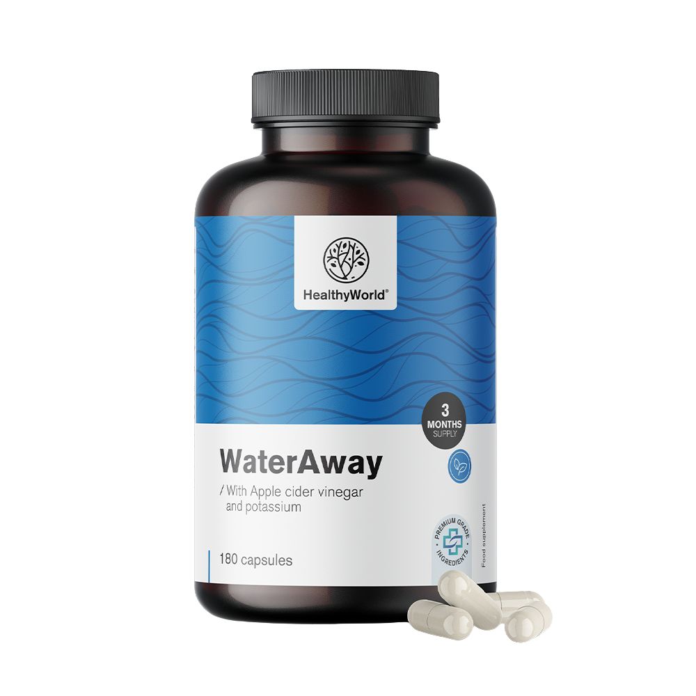 HealthyWorld WaterAway · Kapseln zur Entwässerung · 180 Kapseln