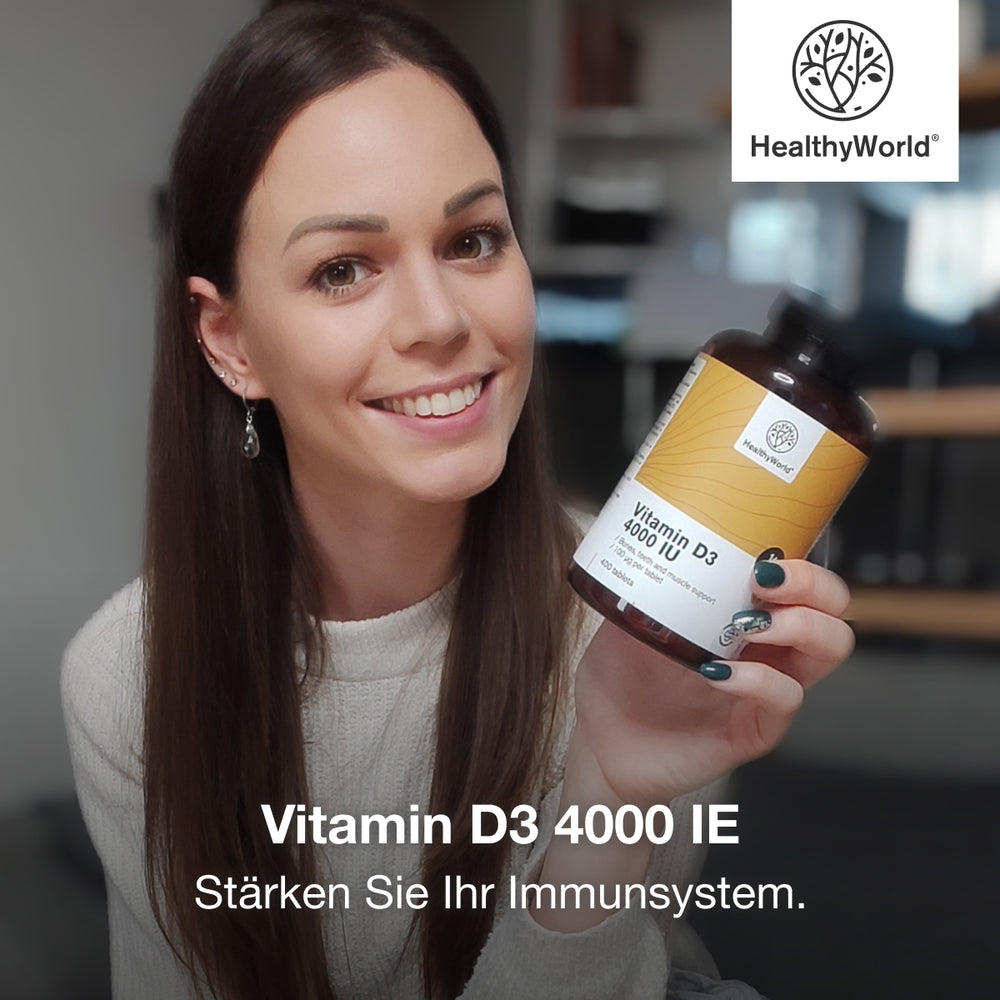HealthyWorld Vitamin D3 4000 IE für gestärktes Immunsystem · 400 Tabletten – Bild 2