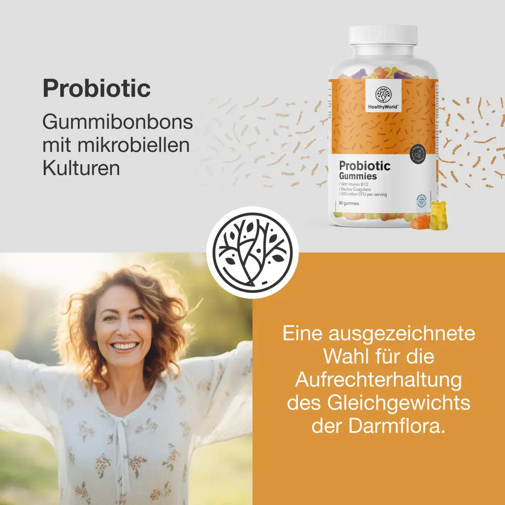 HealthyWorld Probiotic · Gummis mit mikrobiellen Kulturen · 90 Gummibonbons – Bild 2