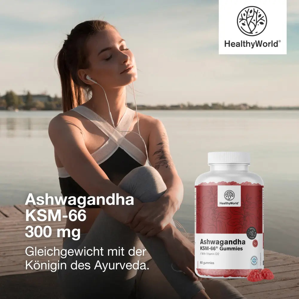 HealthyWorld Ashwagandha KSM-66 300 mg · 60 Gummibonbons – Bild 2