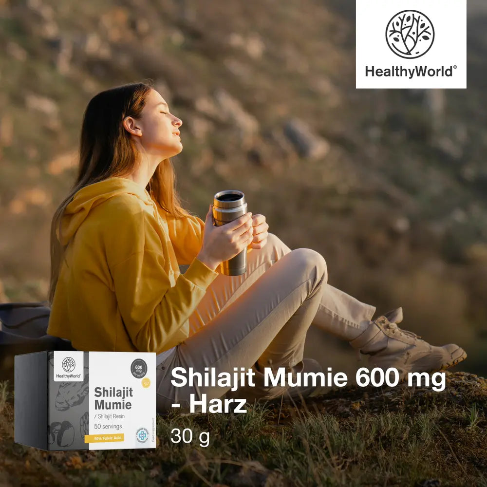 HealthyWorld Shilajit Mumie 600 mg · Harz zum Ausgleich von Körper und Geist · 30 g – Bild 2