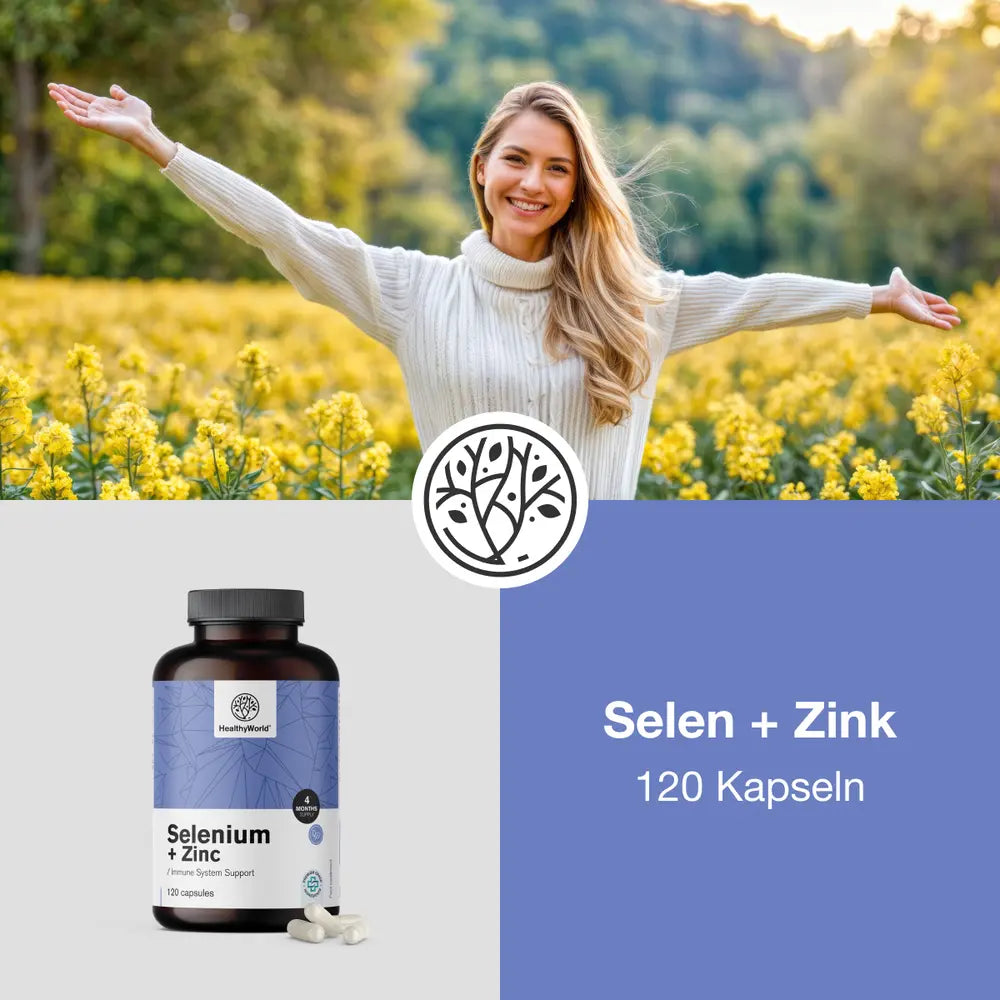HealthyWorld Selen + Zink zur Stärkung der Immunität · 120 Kapseln – Bild 2