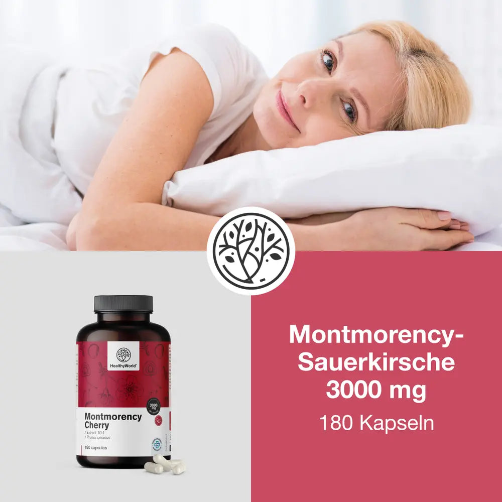 HealthyWorld Montmorency-Sauerkirsche 3000 mg · 180 Kapseln – Bild 2