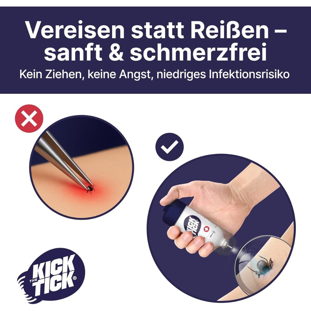 Novokill Recotin Kick the Tick Zeckenentferner Set · Vereisungsspray & Zeckenzange – Bild 2