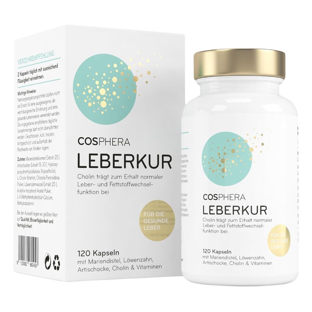Cosphera Leberkur Kapseln für Leber und Stoffwechsel · 120 Stück