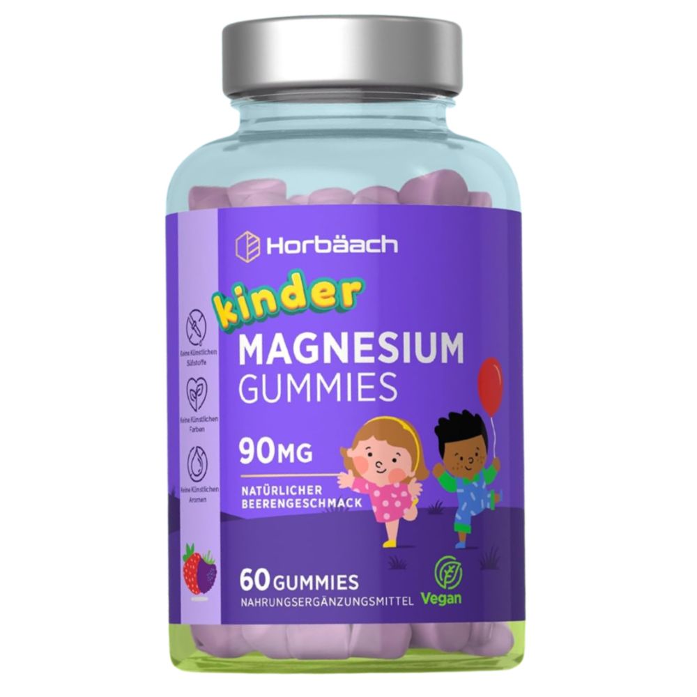 Horbaach Magnesium 90mg Gummibärchen für Kinder · 60 Stück