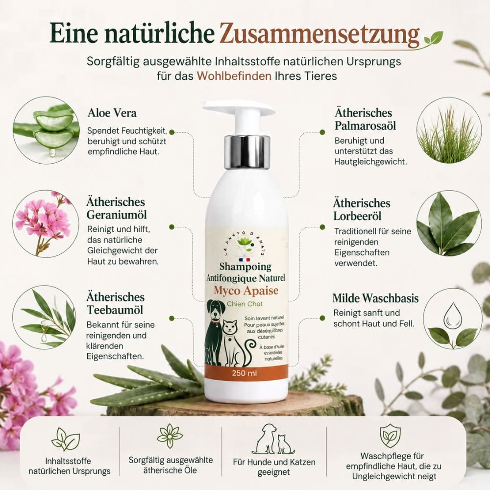 La Phyto d’Anaïs | Myco Apaise – Shampoo für Hunde und Katzen mit Aloe Vera – 250 ml