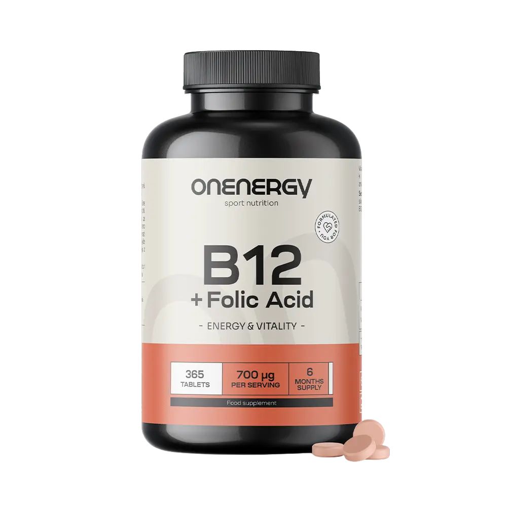 OnEnergy | Vitamin B12 + Folsäure für Energie und Vitalität – 365 Tabletten