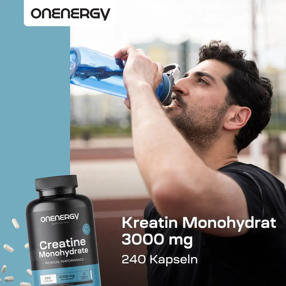 OnEnergy Kreatin Monohydrat 3000 mg für der körperlichen Leistungsfähigkeit · 240 Kapseln – Bild 2
