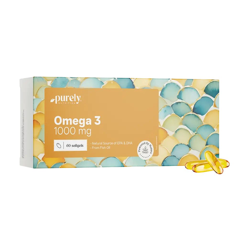 Purely Omega-3 1000 mg · aus Fischöl · 60 Weichkapseln