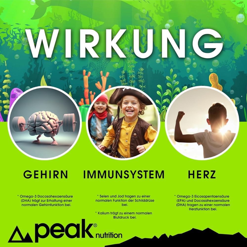peak nutrition Omega 3 for your Kids Multivitamin Tropfen für Kinder mit DHA + EPA · 20 ml – Bild 2