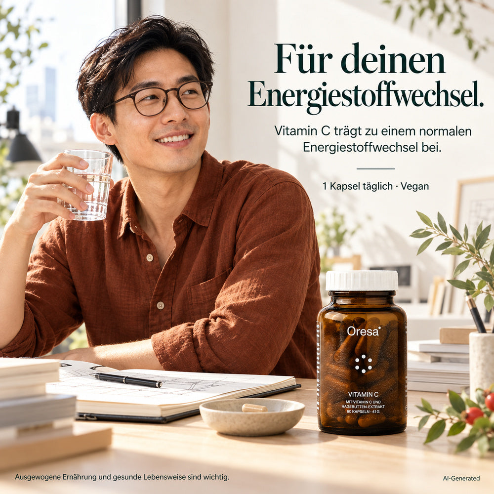 Oresa | Vitamin C 400 mg mit Hagebuttenextrakt - 60 vegane Kapseln