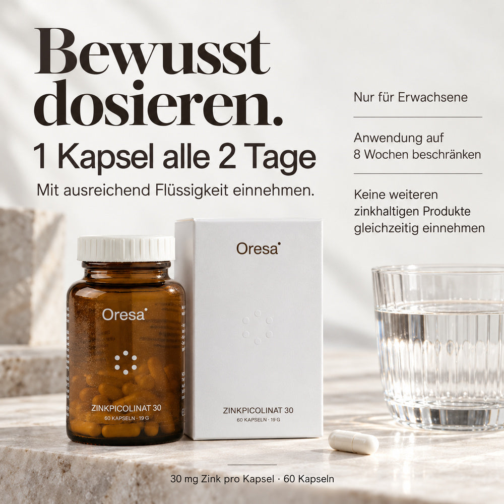Oresa | Zinkpicolinat 30 mit 30 mg Zink - 60 vegane Kapseln