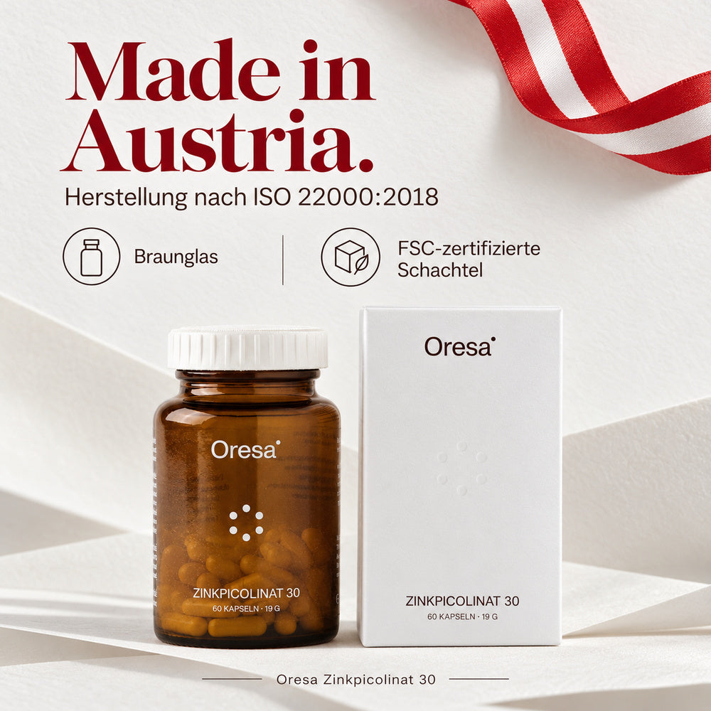 Oresa | Zinkpicolinat 30 mit 30 mg Zink - 60 vegane Kapseln