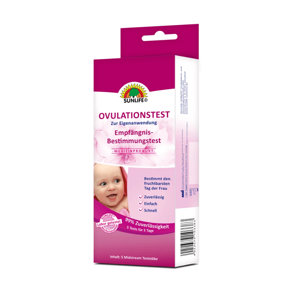 Sunlife | Ovulationstest / Fruchtbarkeitstest - 5 Stk Schnell-Teststäbchen