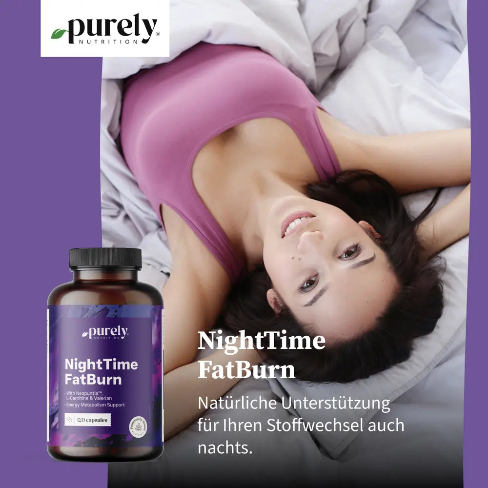 Purely NightTime FatBurn mit 5 aktiven Inhaltsstoffen · 120 Kapseln – Bild 2