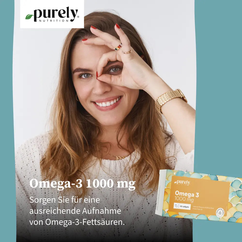 Purely Omega-3 1000 mg · aus Fischöl · 60 Weichkapseln – Bild 2