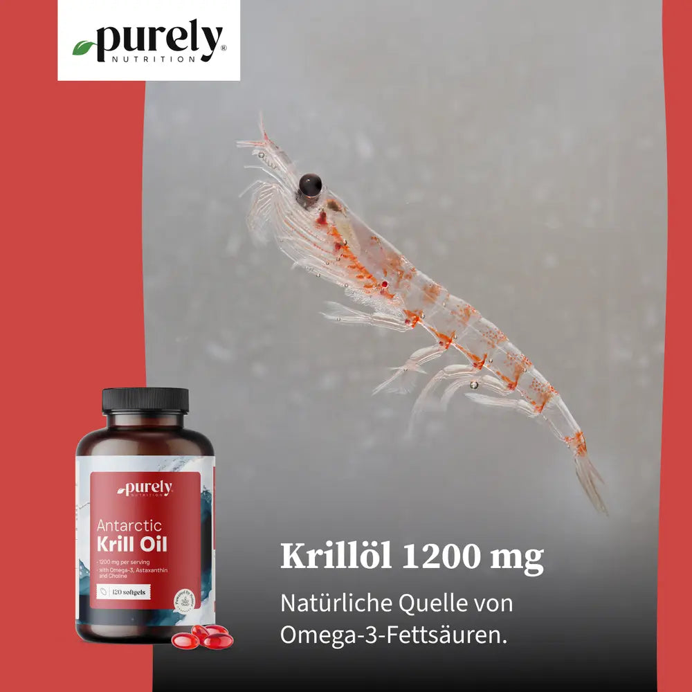 Purely Krillöl 1200 mg für Herz und Leber · 120 Weichkapseln – Bild 2