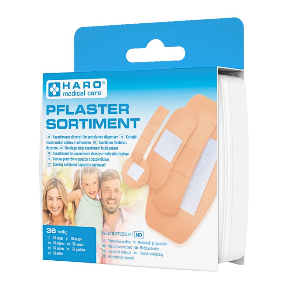 Haro Pflaster-Sortiment 36-teilig · Pflasterbox für die ganze Familie