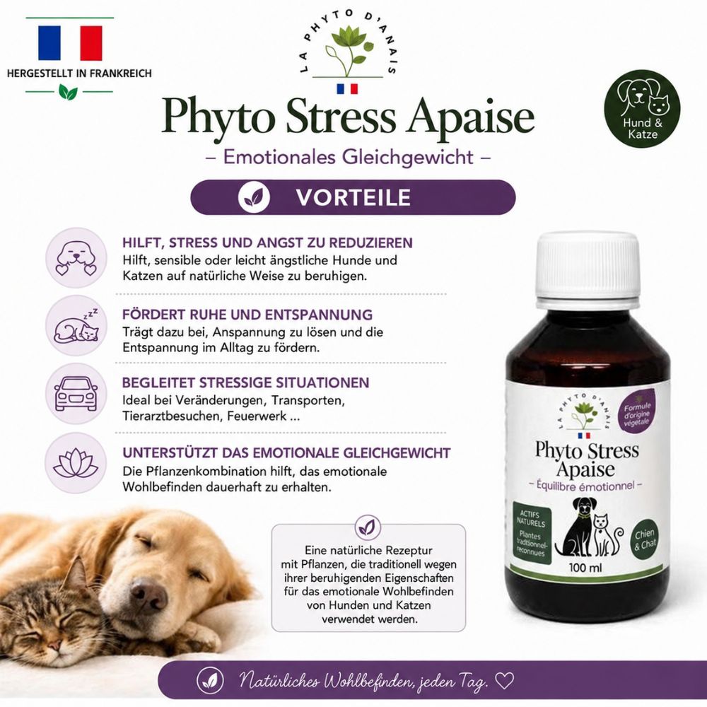 La Phyto d’Anaïs | Phyto Stress Apaise – Für Hunde und Katzen in Stresssituationen - 250 ml