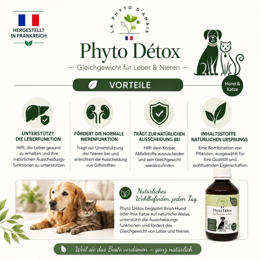 La Phyto d’Anaïs | Phyto Détox – Zur Unterstützung der Leberfunktion bei Hunden und Katzen - 100 ml